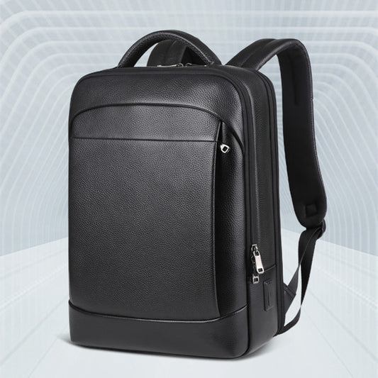 Mini-Tec™ Men's Leather Travel Backpack | USB Charging
